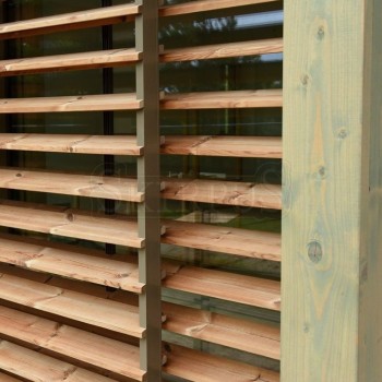 SKIRPUS horizontal outdoor wooden sliding shutters Model 2