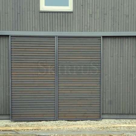 SKIRPUS outdoor (exterior) motorized wooden sliding shutters Model 4