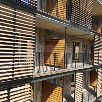 SKIRPUS horizontal outdoor wooden sliding shutters Model 2
