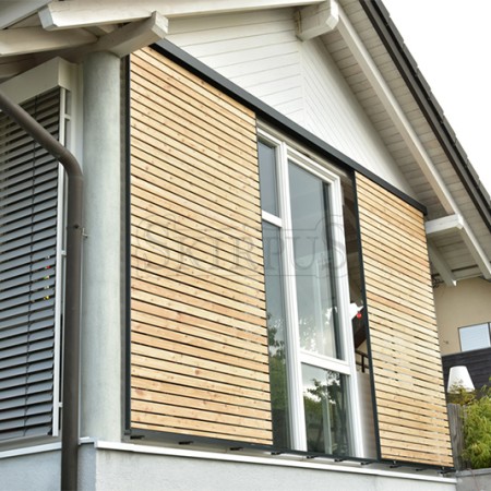 SKIRPUS outdoor exterior wooden sliding shutters, Model 1, Spaichingen (Germany)