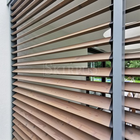 SKIRPUS outdoor exterior wooden sliding shutters, Model 4, Dusseldorf (Germany) 